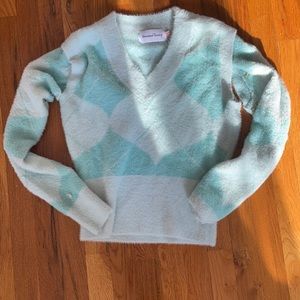 house of sunny argyle sweater w removable sleeves